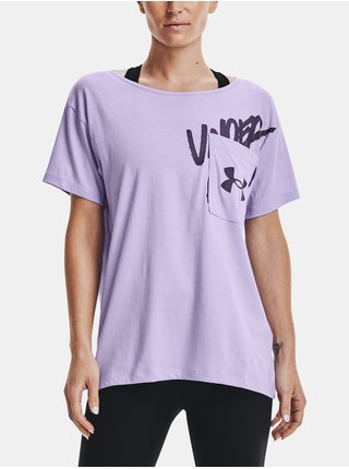 Světle fialové dámské tričko Under Armour Lve Overszed Graphic WM Tee