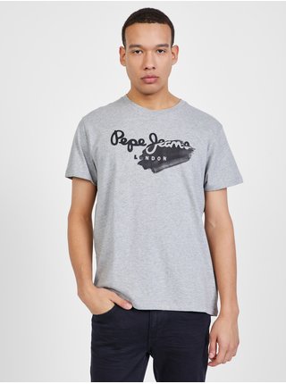 Šedé pánské tričko s potiskem Pepe Jeans Terry