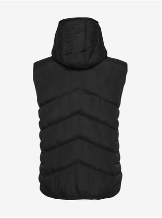 Černá prošívaná vesta s kapucí Blend