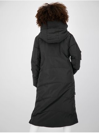 Černý dámský prošívaný zimní kabát s kapucí Alife and Kickin