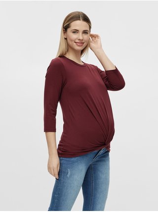Vínové tehotenské tričko Mama.licious Macy