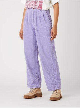 Světle fialové dámské manšestrové kalhoty Wrangler Pleated