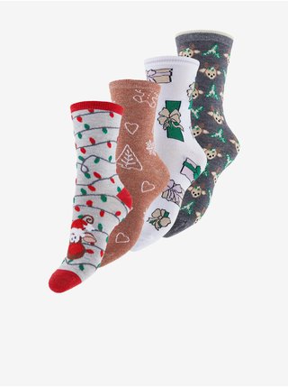 Sada štyroch párov vianočných ponožiek Pieces Ena