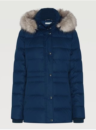 Modrá dámská péřová zimní bunda Tommy Hilfiger