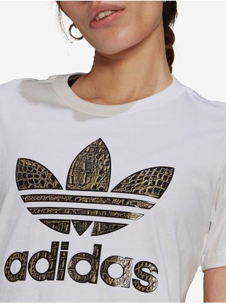 Biele dámske vzorované tričko adidas Originals Tee