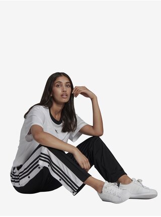 Bielo-čierne dámske vzorované športové nohavice adidas Originals Adibreak TP