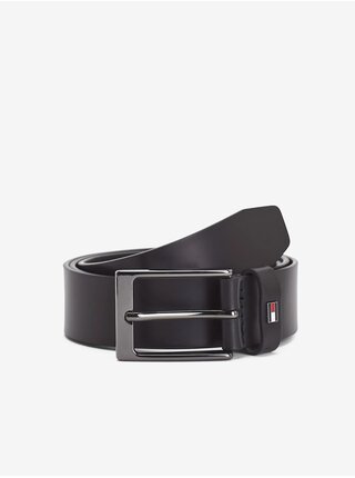 Černý pánský kožený pásek Tommy Hilfiger