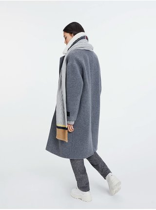 Šedý dámský vlněný zimní kabát Tommy Hilfiger