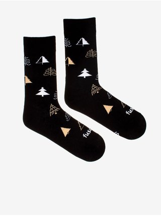 Černé dámské vzorované ponožky Fusakle Stromce v zime