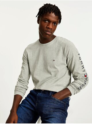 Světle šedé pánské tričko s potiskem Tommy Hilfiger