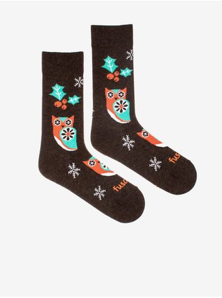 Hnedé dámske vzorované ponožky Fusakle