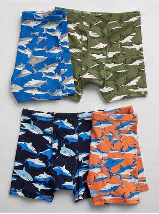 Chlapci - Dětské boxerky shark graphic briefs, 4ks Zelená