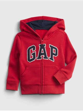 Červená klučičí mikina GAP logo zip hoodie