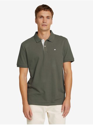 Tmavě zelené pánské polo triko Tom Tailor Basic Polo