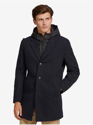 Tmavě modrý pánský kabát s kapucí Tom Tailor Denim 2 in 1