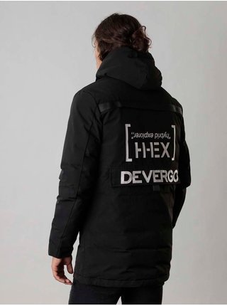 Černá pánská zimní bunda s potiskem na zádech Devergo   