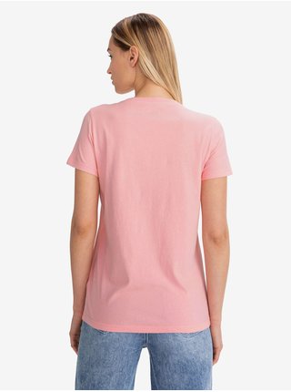 Růžové dámské tričko s potiskem Lee