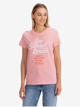Ružové dámske tričko s potlačou Lee