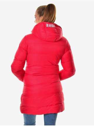 Červený dámský zimní prošívaný kabát Devergo 