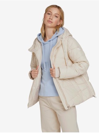 Krémová dámská prošívaná zimní bunda s kapucí Tailor Denim