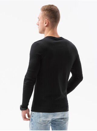 Černé pánské tričko s dlouhým rukávem Ombre Clothing L134