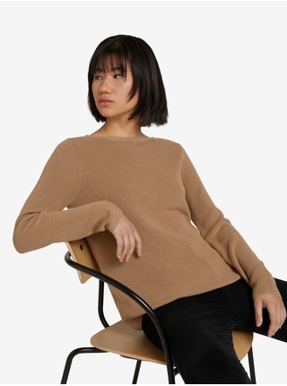 Hnedý dámsky rebrovaný sveter Tom Tailor