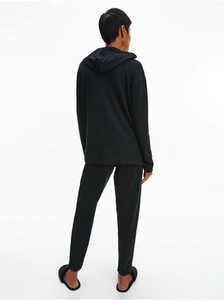 Černá dámská žebrovaná mikina s kapucí Ease Calvin Klein Jeans