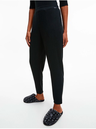 Čierne dámske rebrované tepláky Calvin Klein Ease