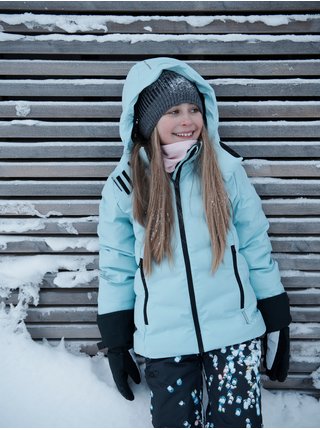 Světle modrá holčičí zimní bunda s kapucí Reima Vanttaus