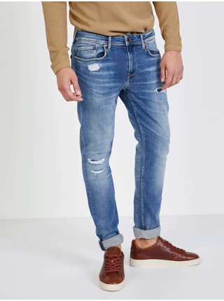 Světle modré pánské straight fit džíny Pepe Jeans Finsbury