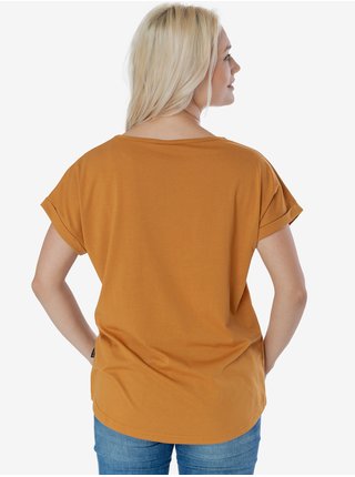 Horčicové dámske tričko s potlačou SAM 73