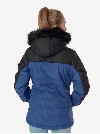 Čierno-modrá dámska zimná bunda s kapucou SAM 73