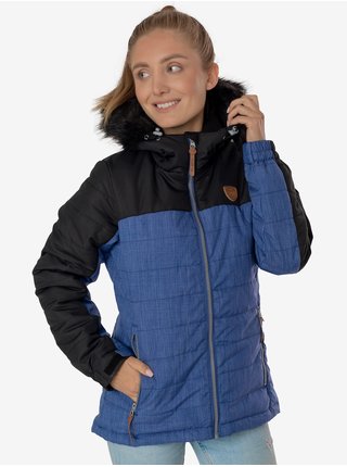 Čierno-modrá dámska zimná bunda s kapucňou SAM 73