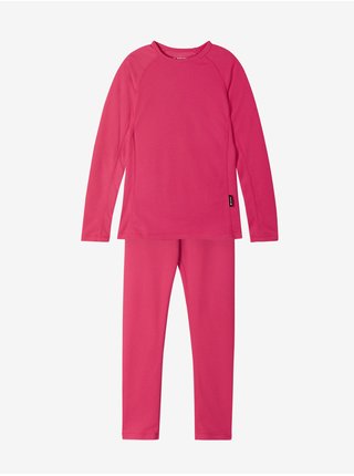 Tmavoružový dievčenský set funkčného trička a nohavíc Reima Lani
