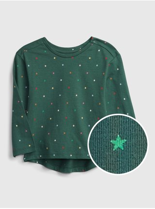 Zelené holčičí tričko GAP print organic