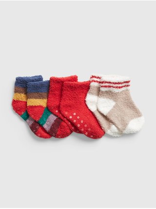 Červené dětské ponožky holiday GAP, 3ks