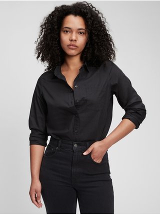 Ženy - Bavlněná košile Černá