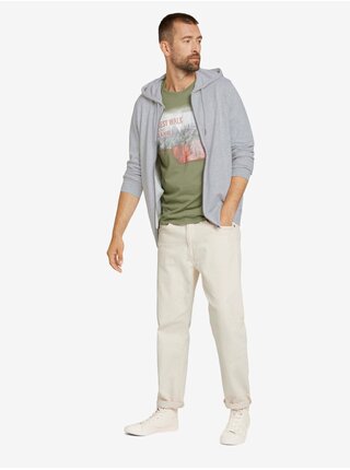 Kaki pánske tričko Tom Tailor Denim