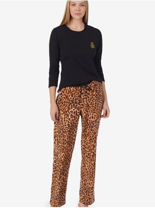 Černo-hnědé dámské pyžamo se zvířecím vzorem Ralph Lauren