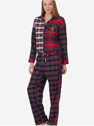 Modro-červené dámske kockované pyžamo Ralph Lauren