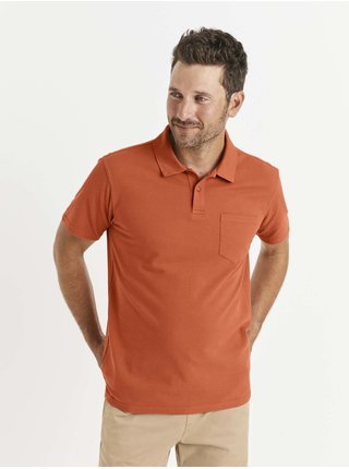 Oranžové basic polo tričko Celio Vewash