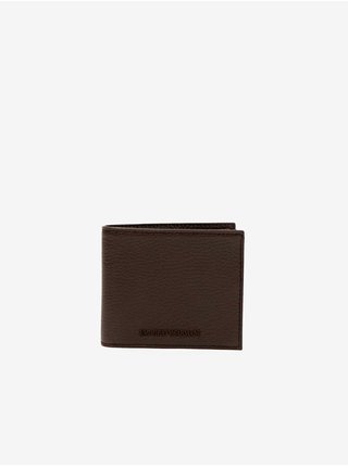 Tmavě hnědá pánská kožená peněženka Emporio Armani
