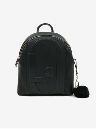 Černý dámský vzorovaný batoh s ozdobnými detaily Liu Jo
