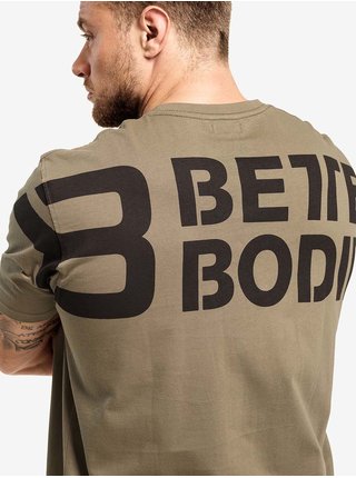 Khaki tričko s potiskem na zádech Better Bodies Stanton 