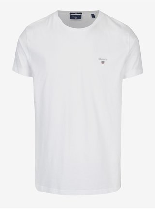 Bílé pánské slim tričko s výšivkou loga GANT