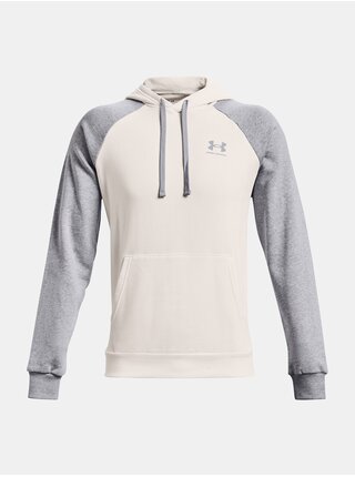 Mikina Under Armour UA RIVAL FLC COLORBLOCK HD - bílá