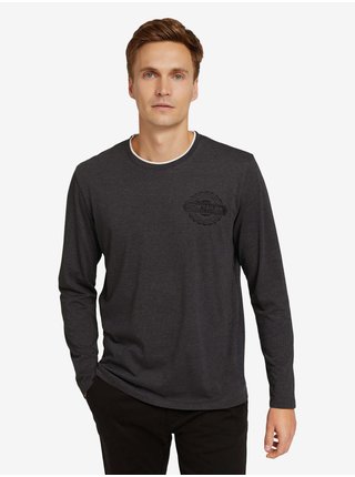 Tmavě šedé pánské tričko s potiskem Tom Tailor