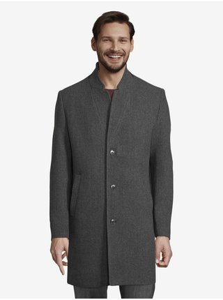 Tmavě šedý pánský vzorovaný zimní kabát Tom Tailor Denim