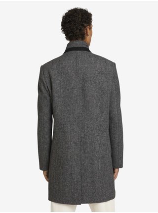 Šedý pánský žíhaný zimní kabát Tom Tailor Denim