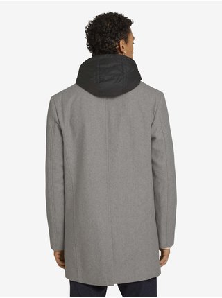 Světle šedý pánský zimní kabát s všitou vsadkou Tom Tailor Denim